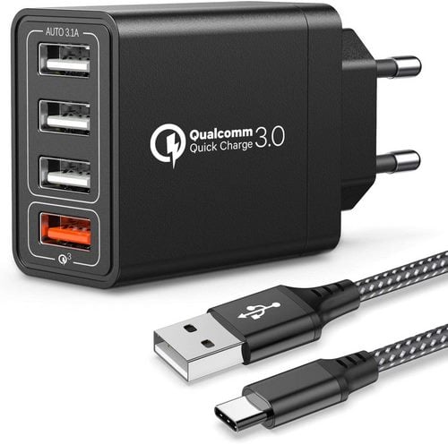 OOMFEEN Quick Charge 3.0 Cargador USB de Pared con Cable USB Tipo